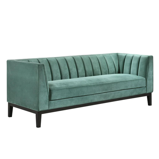 Picket House Furnishings Calabasas Modern Marine Green Polyester/Blend Sofa | UCI3680302
