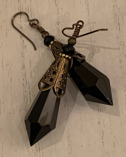 Gothic Victorian Crystal Point Earrings