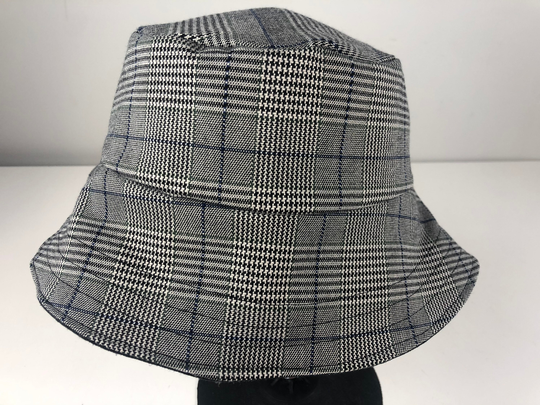 Glenplaid Glen Plaid Wool Cotton & Linen Blend Reversible Bucket Hat Classy Stately Houndstooth