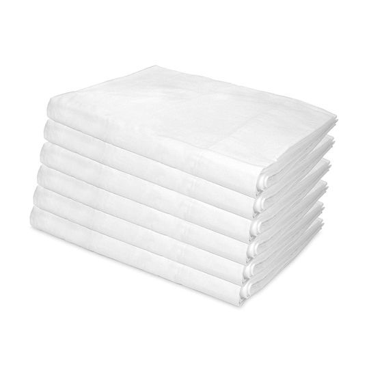 Lulworth Flat Bed Sheets (Pack of 6), 180 Thread Ct. Cotton Poly Blend, Size Options - Twin