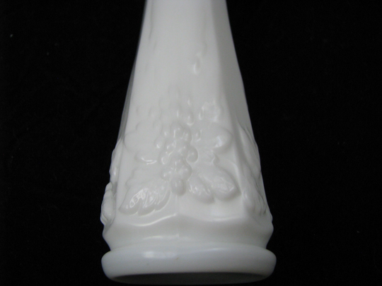 Westmoreland Grape Milk Glass Swung Vase 11 1/4" Tall Signed Perfect Condition