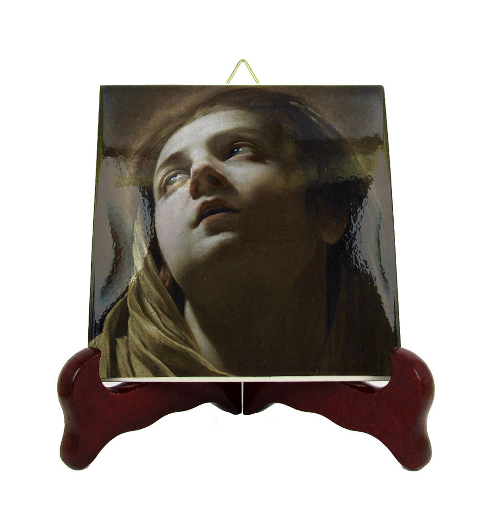 Holy Art - Virgin Mary Icon On Ceramic Tile Inspired By Simon Vouet Our Lady Religious Catholic Gifts Home Decor