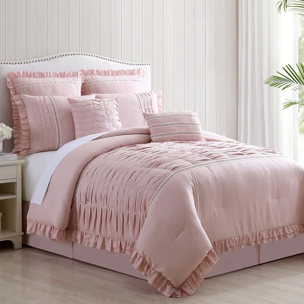 Amrapur Overseas Antonella comforter set Mauve Multi Reversible California King Comforter (Blend with Polyester Fill) | 38EBJQCF-ANM-CK