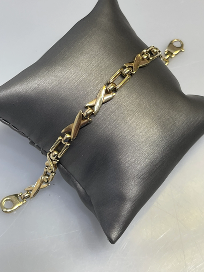14K Yellow Gold Xoxo Link Bracelet