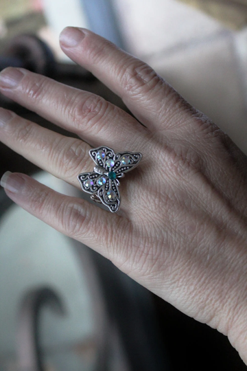 Butterfly Ring, Adjustable Rings, Fleur De Lis Silver Rings