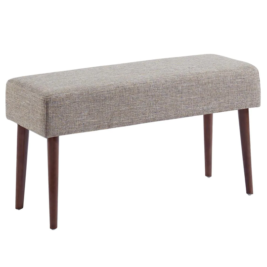 Worldwide Homefurnishings Midcentury Beige Blend Accent Bench 31.5-in x 11.75-in x 17.75-in Polyester in Brown | 401-194BG
