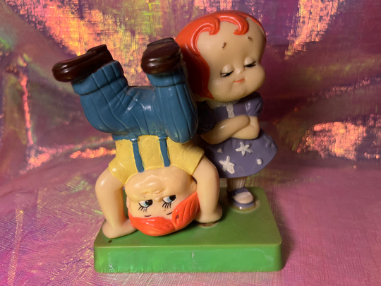 Funny Vintage Upside Down Boy & Girl Figurine