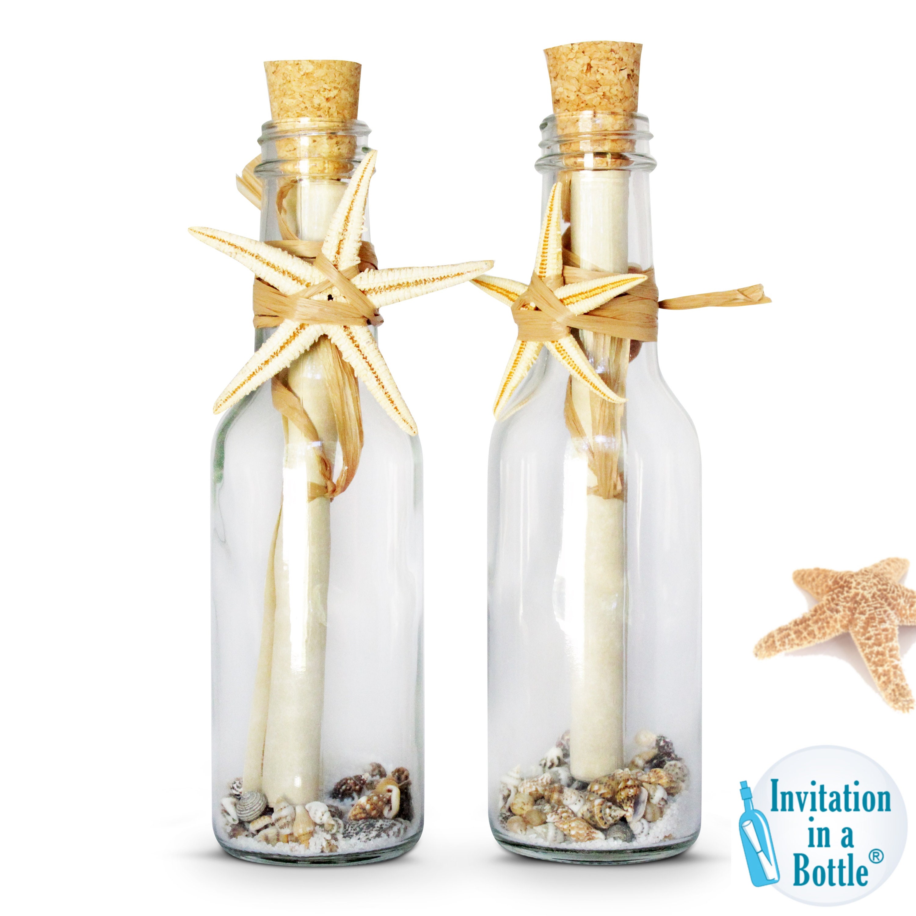 Ocean Shores Message in A Bottle Invitations - Beach Weddings, Destination Wedding