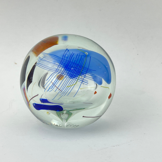 Artisan Paperweight Ione Thorkelsson Signed Art Glass Paperweight Canadian Artist Manitoba