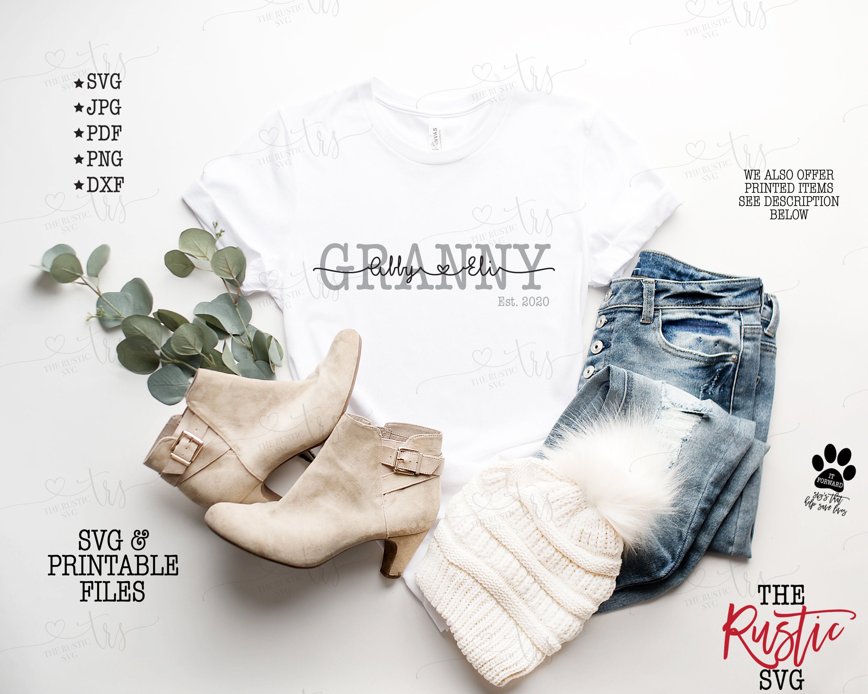 Custom Granny Svg, Shirt, Gift, Gift For Granny, Names Mother's Day Gift, Jpg, Cricut, Silhouette, 014