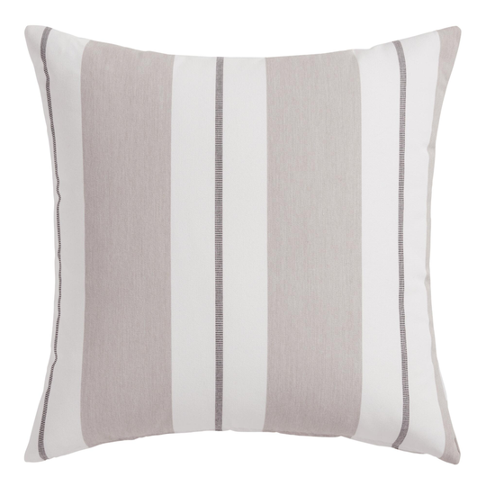Sunbrella Linen Stripe Outdoor Patio Throw Pillow: Multi/Natural - Acrylic - 18" Square by World Market
