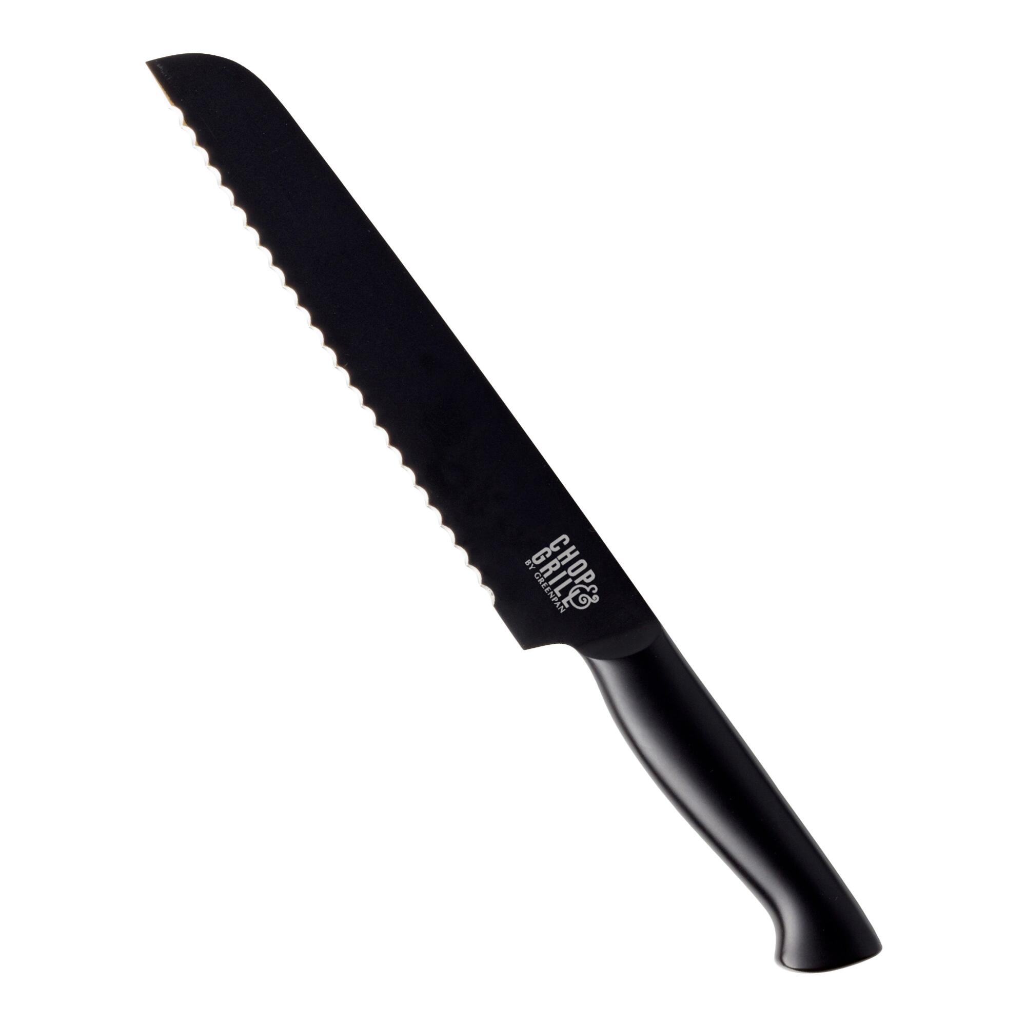 GreenPan Chop & Grill Stainless Steel Bread Knife: Black by World Market