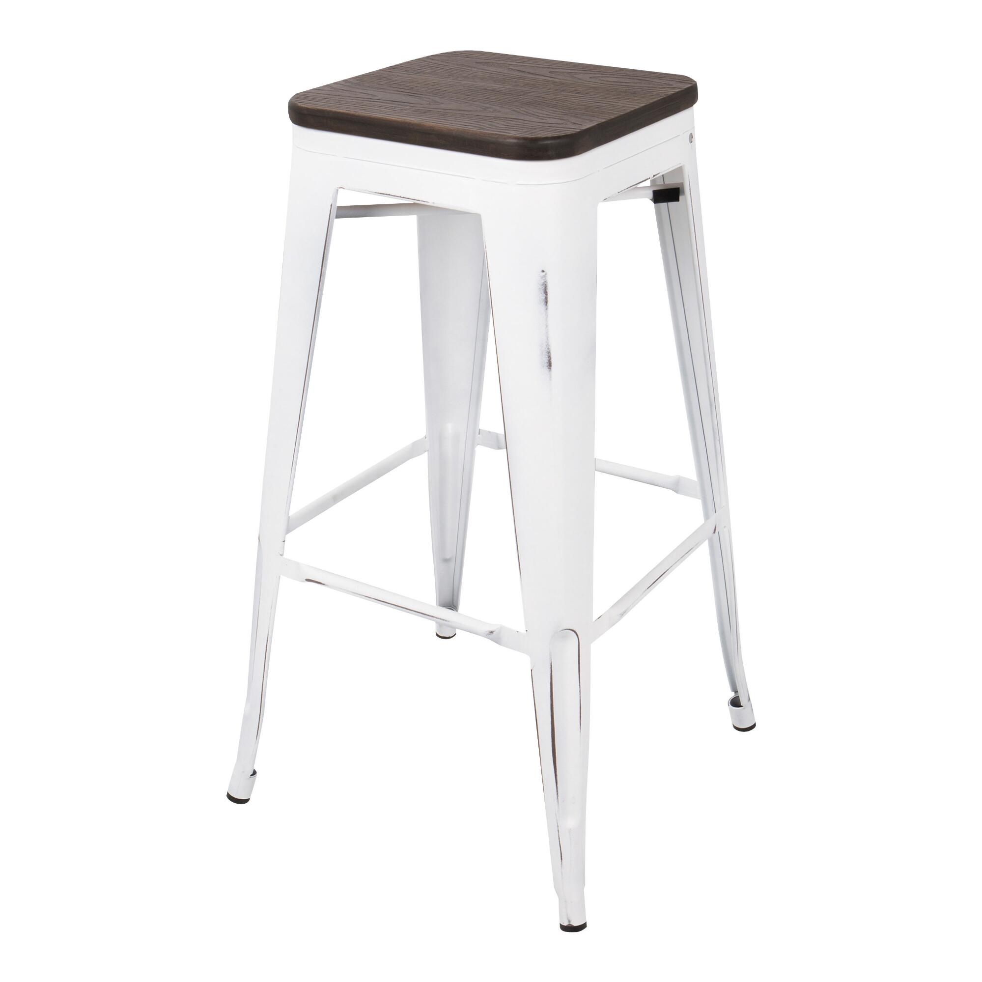 White and Espresso Backless Ridgeby Barstools Set of 2 by World Market