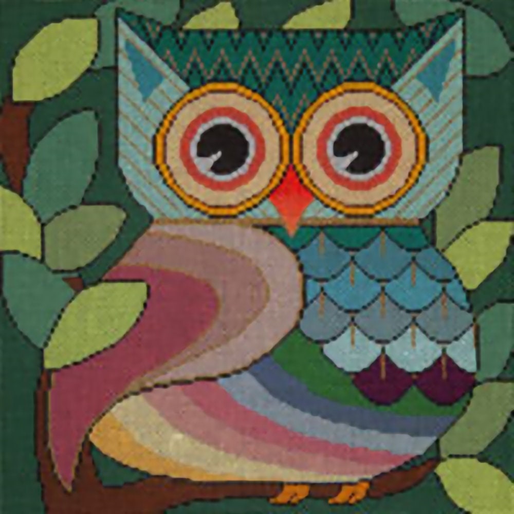 Needlepoint Handpainted Jp Who Gives A Hoot? 15x15 -Free Us Shipping