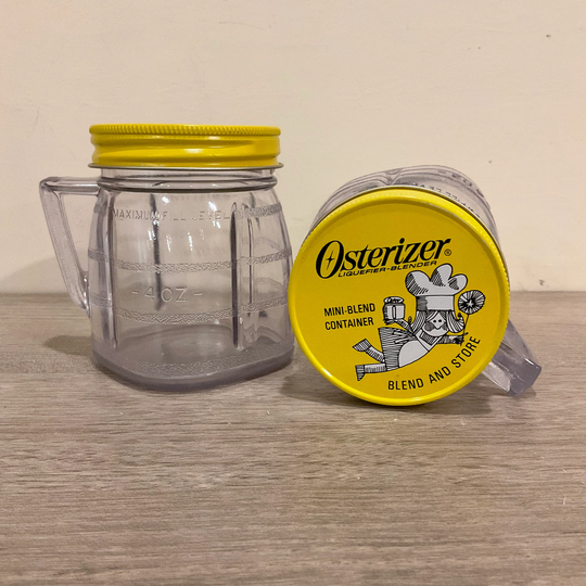 Pair Of Vintage Oster Mini Blend Containers Osterizer Blender Attachments & Parts Food Storage Plastic With New Old Stock