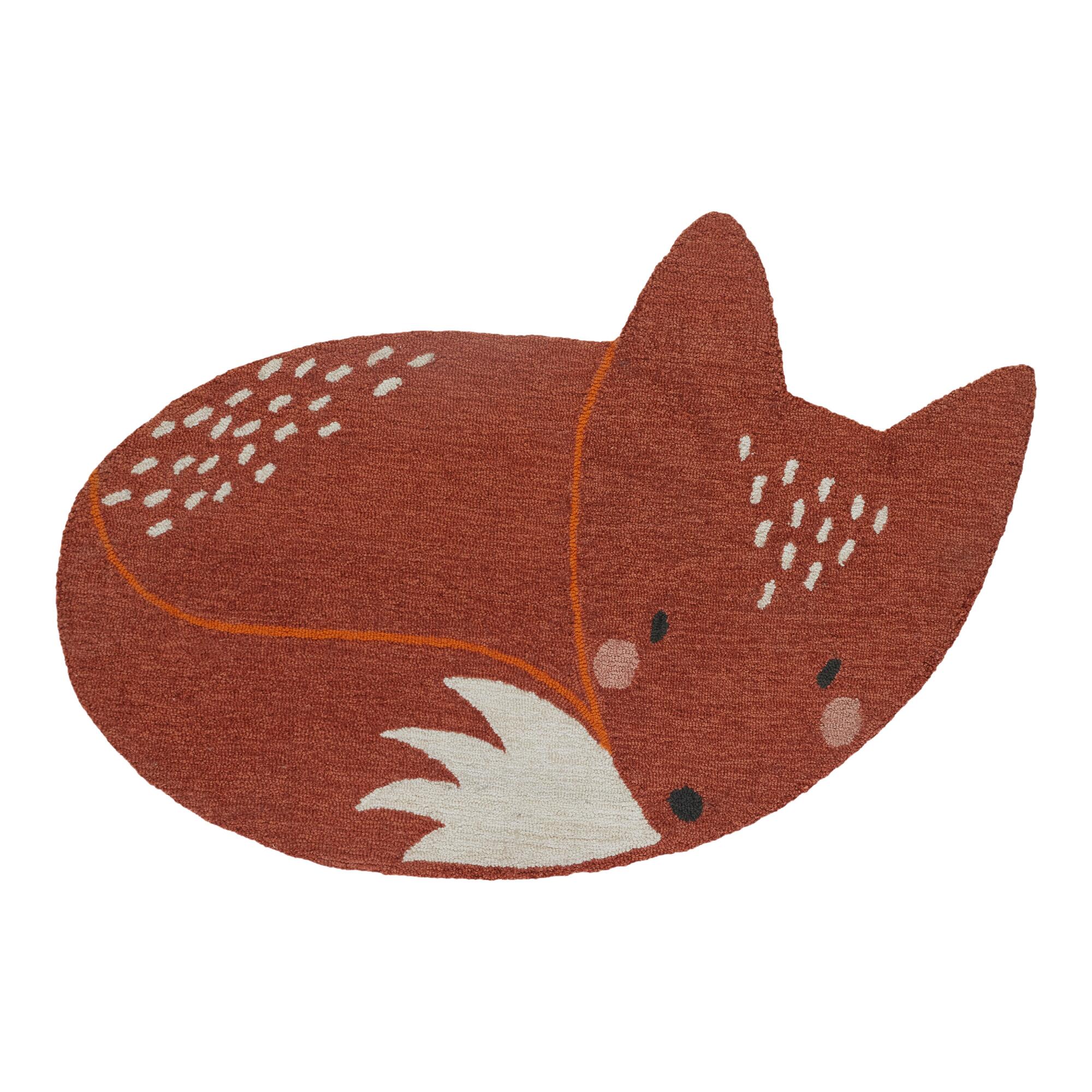 Orange Fox Tufted Area Rug - Polyester - 3' x 5' by World Market