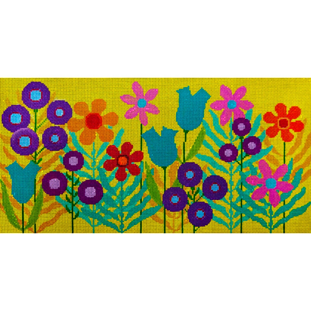 Needlepoint Handpainted Jp Floral What Was I Thinking? 16x8 -Free Us Shipping