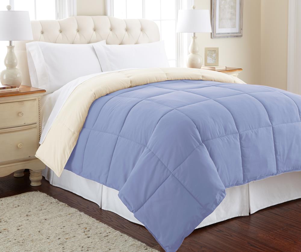 Amrapur Overseas Reversible down alternative comforter Multi Solid Reversible King Comforter (Blend with Polyester Fill) | 2DWNCMFG-BLC-KG