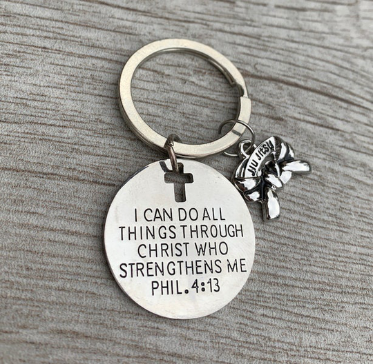 Jiu Jitsu Christian I Can Do All Things Through Christ Keychain, Martial Arts Gift, Keychain Mma, Jui Jitsu, Tae Kwan Do