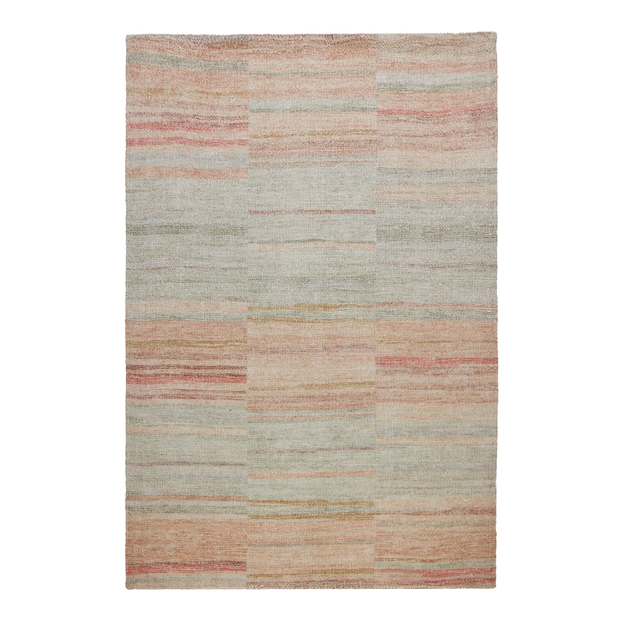 Multicolor Stripe Jute Albion Area Rug with Backing - 6' x 9' by World Market