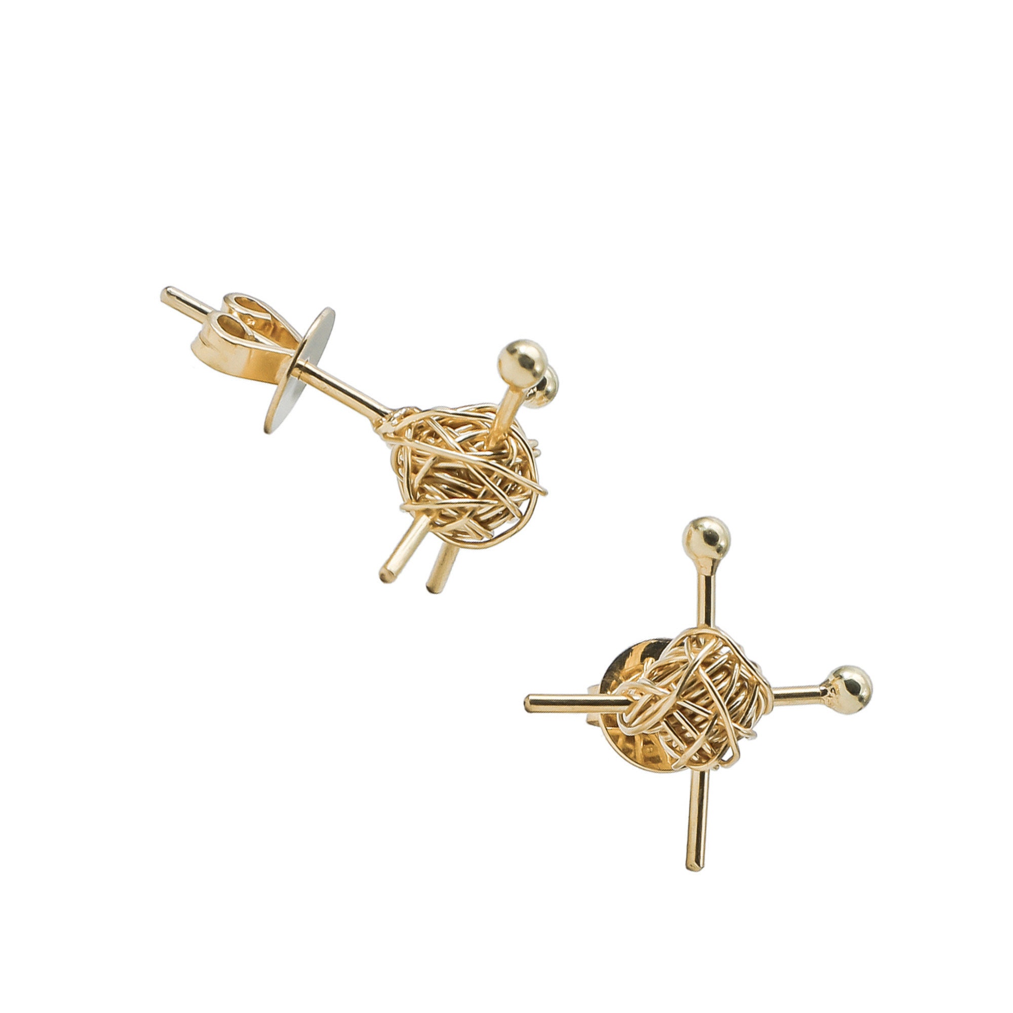 Thread & Yarn Earring Made in Silver, 18K Gold Filled Wire Earring, Solid Hammered Earrings, Bridesmaids Gift