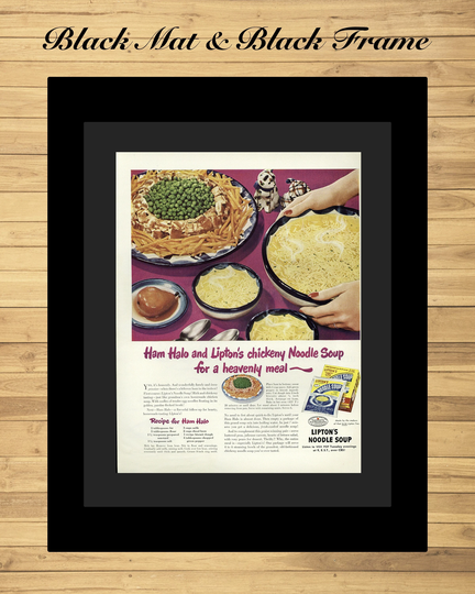 Lipton Noodle Soup Print Advertisement - Vintage Kitchen Decor Food Enthusiast Gift Christmas Present