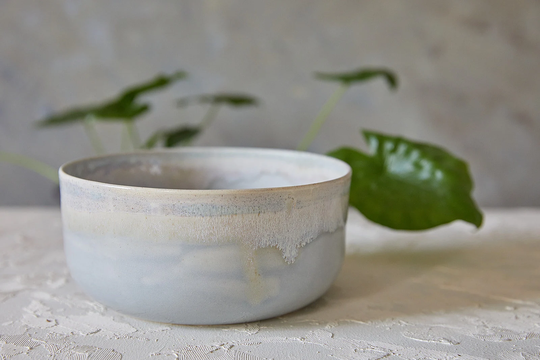 Ceramic Ramen Bowl, Modern Japanese Noodles Pottery Serving Salad Nesting Gray & Stoney Dinnerware Bowl