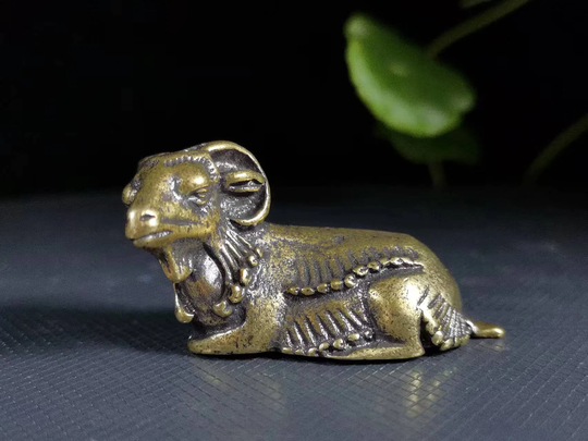 Mini Solid Fine Brass Goat| Ram|Sheep Figurine