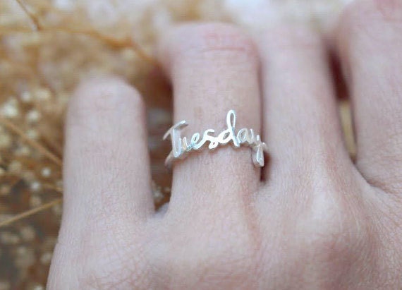 stackable Name Ring - Personalized Children Bridesmaid Gift Mother Gift- Christmas