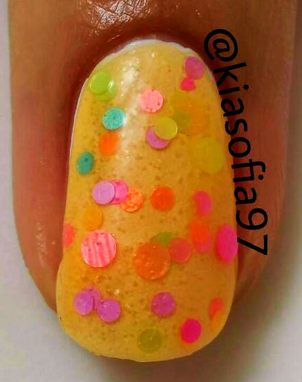 Goldfish Custom-Blended Neon Glitter Nail Polish/Lacquer - Stocking Stuffer Yellow Gift For Mom, Sister, Daughter
