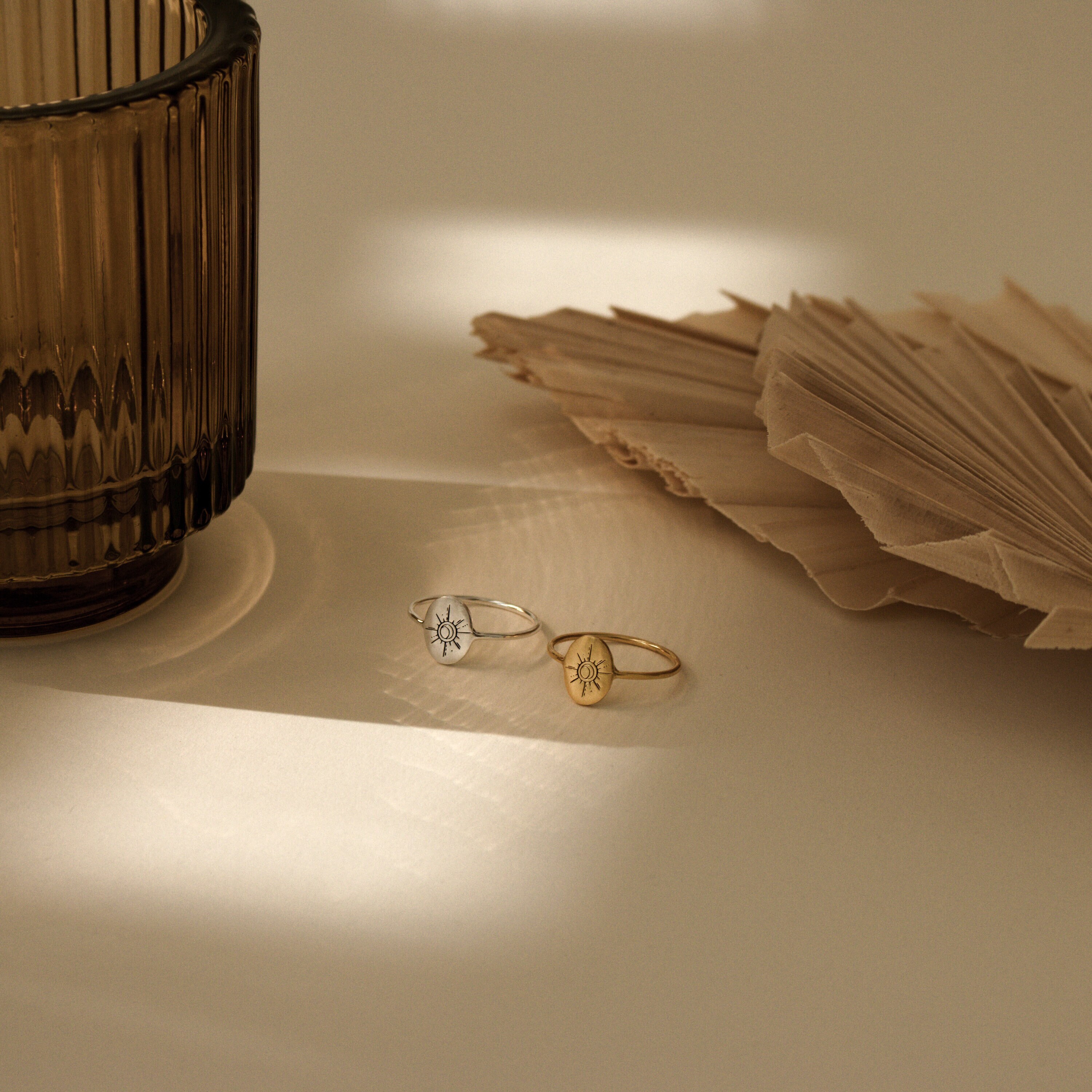 Wanderlust Custom Signet Ring By Caitlyn Minimalist Dainty Inspirational Sun & Moon Moving Away, Graduation Gift Rm52A