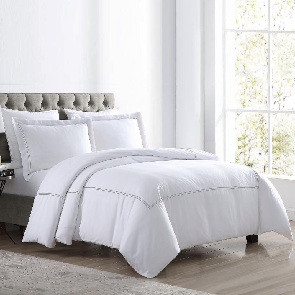 Amrapur Overseas Double marrow duvet set Graphite Solid Reversible King Duvet (Blend with Polyester Fill) | 30600DVG-GR1-KG