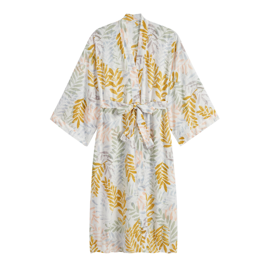 Watercolor Leaf Celeste Robe by World Market