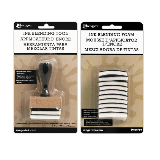 Ink Blending Tool & Foam Sponge Refills By Ranger For Inks, Paints, Other Craft Mediums - 2Pc Combo Set