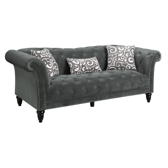 Picket House Furnishings Twine Modern Slate Gray Polyester/Blend Sofa | UTW212300