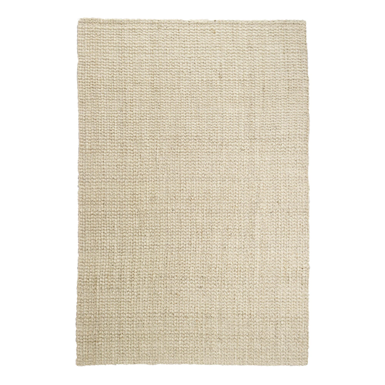 Bleached Ivory Basket Weave Jute Area Rug: White - Runner/4' x 6'/5' x 8'/6' x 9'/8' x 10'/9' x 12' by World Market