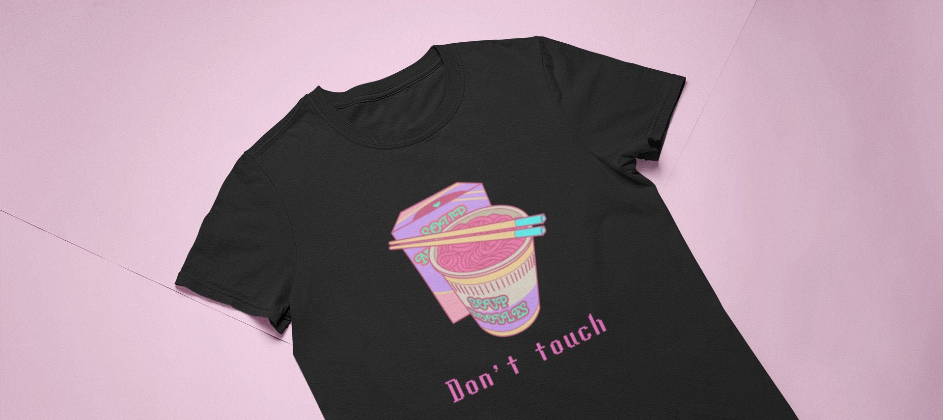Ramen Unisex T-Shirt-Japanese Ramen-Noodles Shirt-Pink Ramen-Dont Touch Shirt - Vaporwave Shirt-Kawaii Shirt-Vaporwave Hoodie-Ramen Shirt