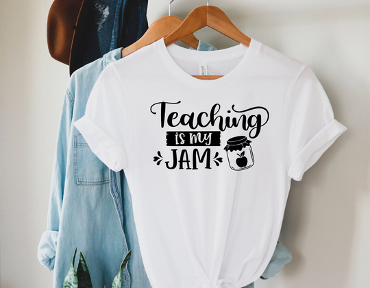 Teaching Is My Jam T-Shirt, Back To School Education Tee, Gift, Gift For Teachers, Student, Custom Bella Canvas, T-Shirt