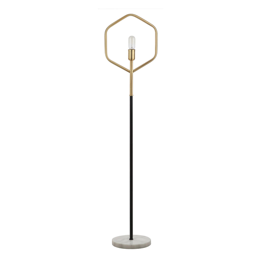Gold and Black Metal and Marble Mave Floor Lamp by World Market