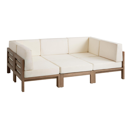 Eucalyptus Segovia 7 Piece Modular Outdoor Patio Pit Sofa by World Market