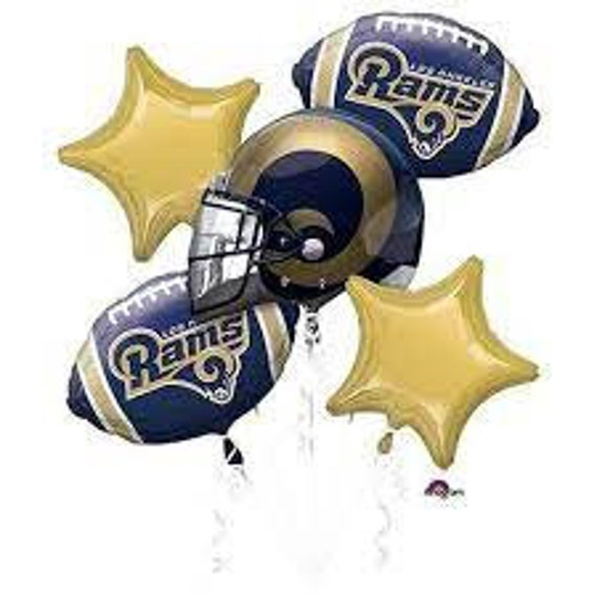 Super Bowl 2022 Football Balloon Bouquet, Los Angeles Rams Balloons, Mylar Balloon, Party, Super Bowl