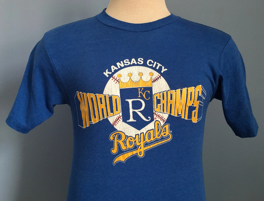 80S Vintage Kansas City Royals World Champs 1985 Series Champions Mlb Baseball T-Shirt - Small