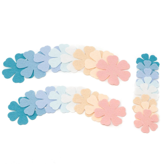24 Chloe Wool Blend Felt Die Cut Applique Flowers - Spring Vacation Colors