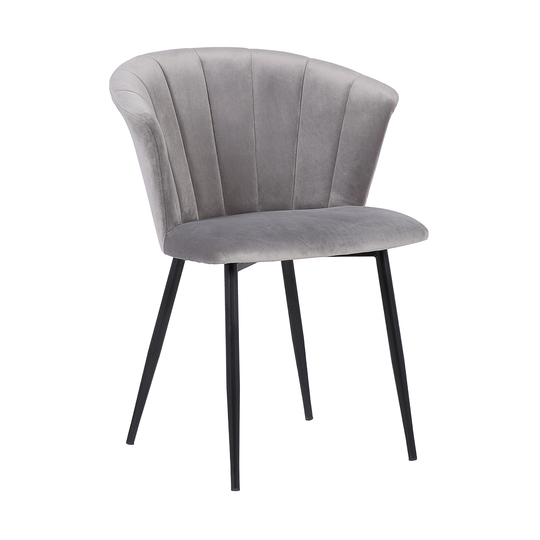 Armen Living Lulu Contemporary/Modern Polyester/Polyester Blend Upholstered Arm Chair (Wood Frame) in Gray | LCLUCHBLGREY