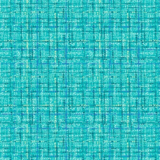 Coco ~ Turquoise Textured Grid Blender Cotton Fabric, Michael Miller 100% Blue Peacock Coco Fabric