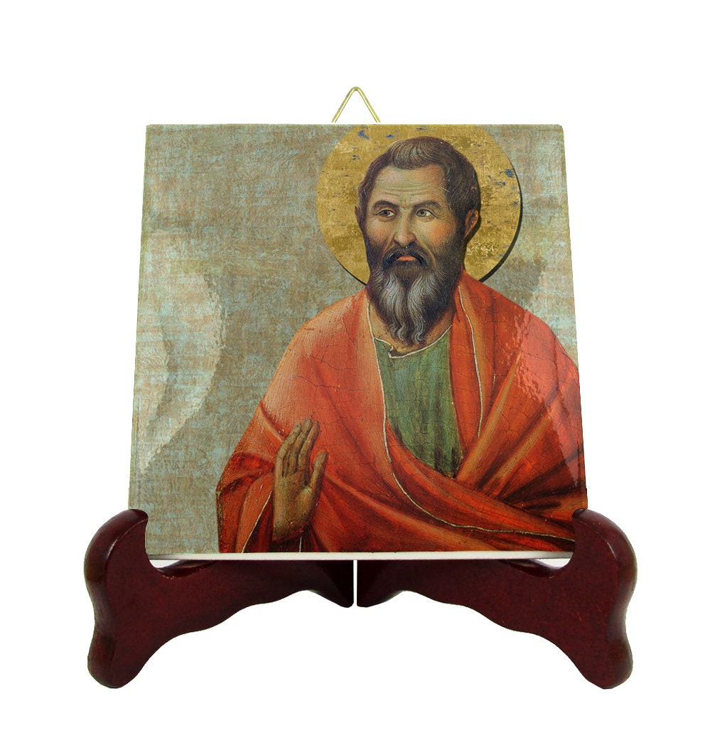 Saint Matthias - Icon On Ceramic Tile Catholic Saints Serie St Art Christian Apostle Of Jesus