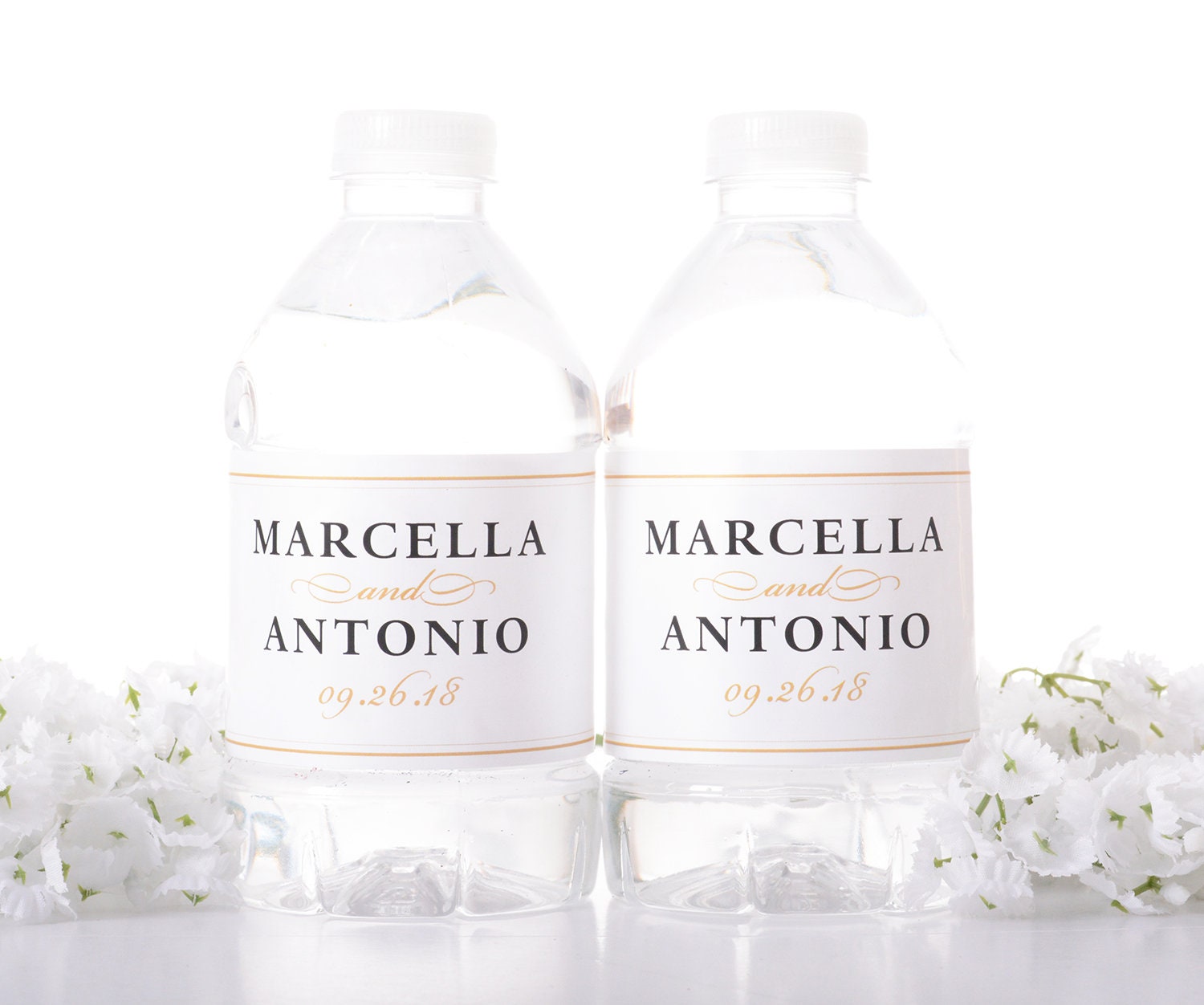 Wedding Water Bottle Labels - Custom Formal For Weddings Waterproof Stickers #wdiw-290