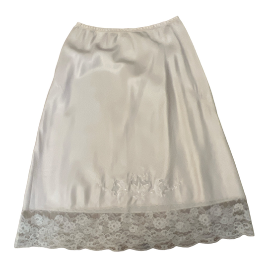 Vintage Beautifully Detailed Half Slip With Lace Trim, Size Medium