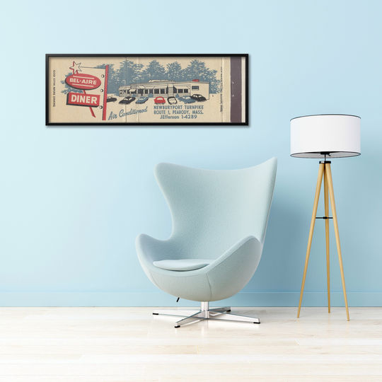 Vintage Bel Aire Diner Matchbook Poster | 12 X 36 In