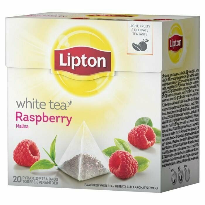 Lipton White Tea RASPBERRY tea -1 box/ 20 tea bags FREE SHIPPING